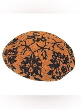Vivienne Westwood y2k orange & black orb beret hat